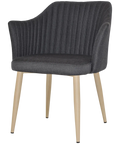 Kuji Chair Birch Metal 4 Leg With Gravity Slate Shell, Viewed From Angle In Front