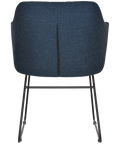 Kuji Chair Black Sled With Gravity Navy Shell, Viewed From Back