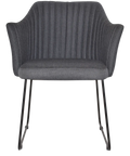 Kuji Chair Black Sled With Gravity Slate Shell, Viewed From Front