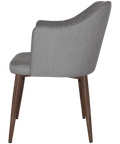 Kuji Chair Light Walnut Metal 4 Leg With Gravity Steel Shell, Viewed From Side