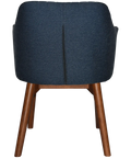 Kuji Chair Light Walnut Timber 4 Leg With Gravity Navy Shell, Viewed From Back