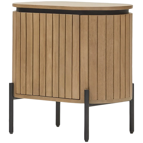 Licia 1 Door Bedside Table, Viewed From Front Angle
