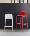 Lido Bar Stool By Nardi In Red, Anthracite, And White