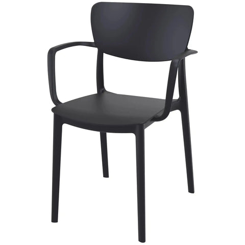 Lisa Armchair By Siesta In Black, Viewed From Angle In Front