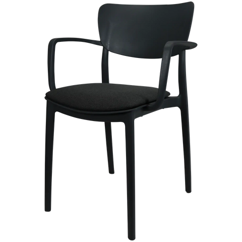 Lisa XL Armchair By Siesta In Anthracite With Anthracite Seat Pad, Viewed From Angle