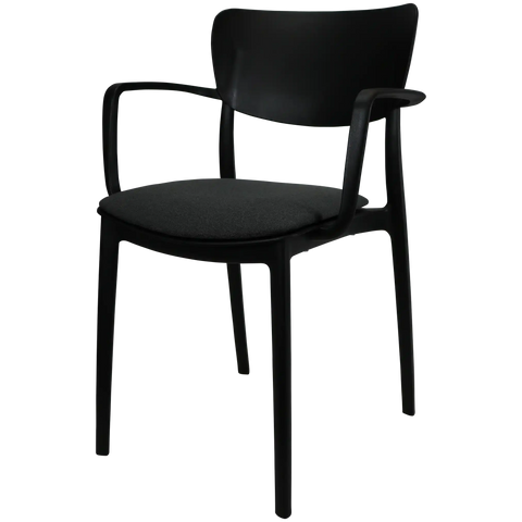 Lisa XL Armchair By Siesta In Black With Anthracite Seat Pad