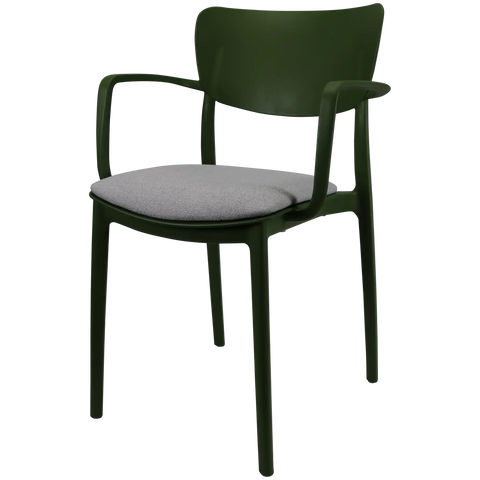 Lisa XL Armchair By Siesta In Olive Green With 2 Seat Pad, Viewed From Angle
