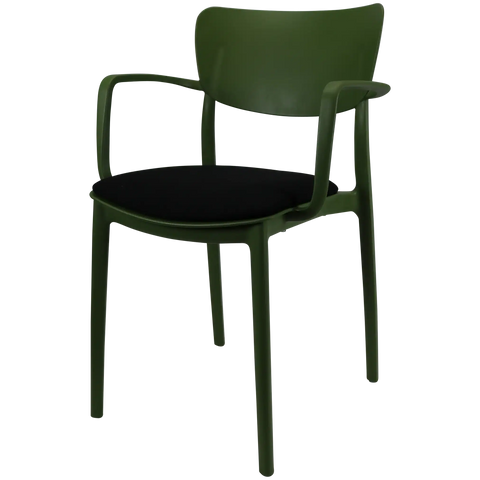 Lisa XL Armchair By Siesta In Olive Green With 4 Seat Pad, Viewed From Angle