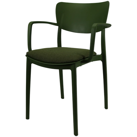 Lisa XL Armchair By Siesta In Olive Green With 5 Seat Pad, Viewed From Angle