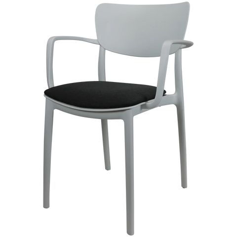 Lisa XL Armchair By Siesta In White With Anthracite Seat Pad