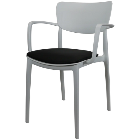 Lisa XL Armchair By Siesta In White With Black Vinyl Seat Pad, Viewed From Angle
