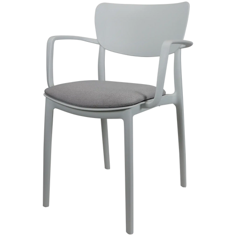 Lisa XL Armchair By Siesta In White With Light Grey Seat Pad, Viewed From Angle