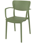Loft Armchair By Siesta In Olive Green, Viewed From Angle In Front