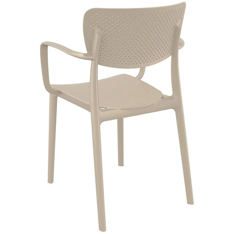 Loft Armchair By Siesta In Taupe, Viewed From Behind On Angle