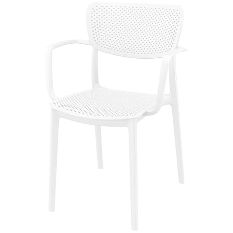 Loft Armchair By Siesta In White, Viewed From Angle In Front