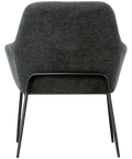 London Tub Chair With Slate Fabric Shell And Black Frame, Viewed From Behind