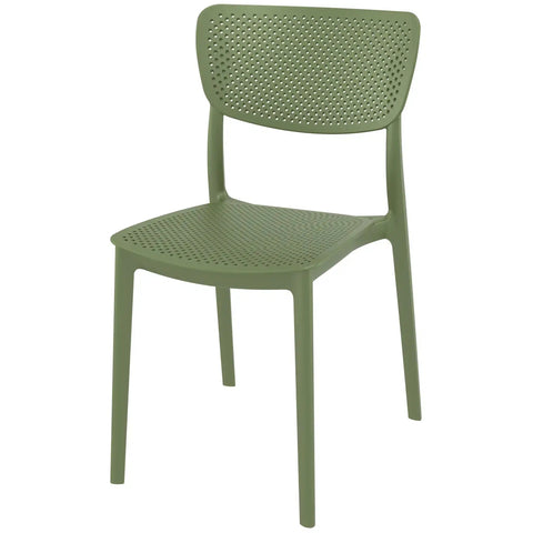 Lucy Chair By Siesta In Olive Green, Viewed From Angle In Front