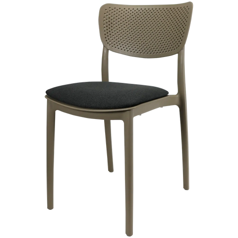 Lucy Chair By Siesta In Taupe With Seat Pad, Viewed From Angle