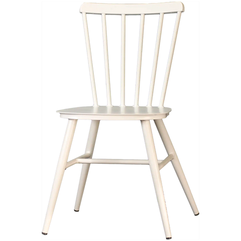 Magnolia Chair Powder Coated White, Viewed From Front Angle