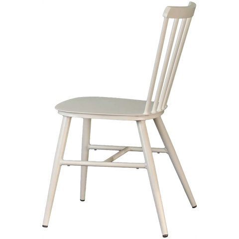 Magnolia Chair Powder Coated White, Viewed From Side