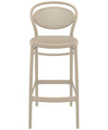 Marcel Bar Stool By Siesta In Taupe, Viewed From Front