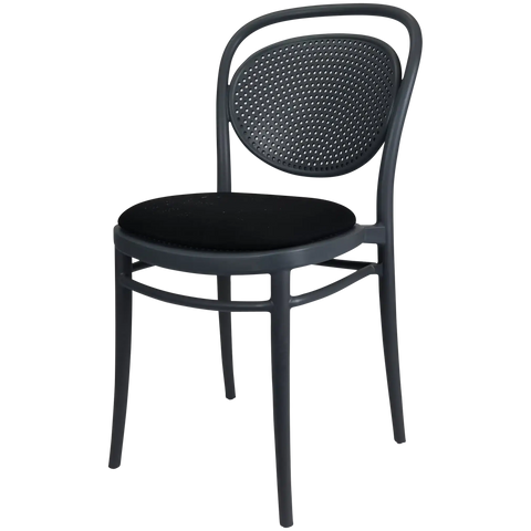 Marcel Chair By Siesta In Anthracite With 7 Seat Pad, Viewed From Angle