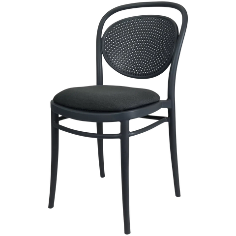 Marcel Chair By Siesta In Anthracite With Anthracite Seat Pad, Viewed From Angle