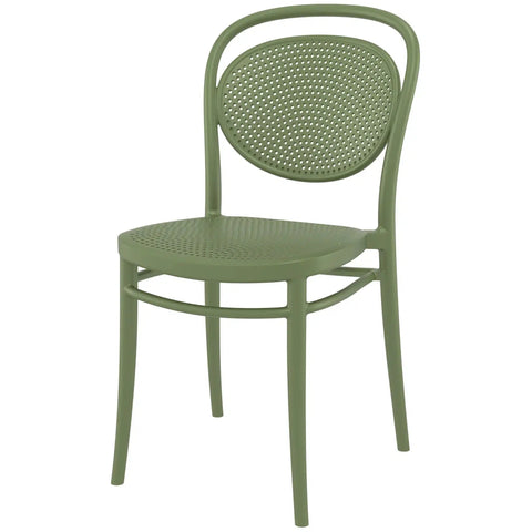 Marcel Chair By Siesta In Olive Green, Viewed From Angle In Front