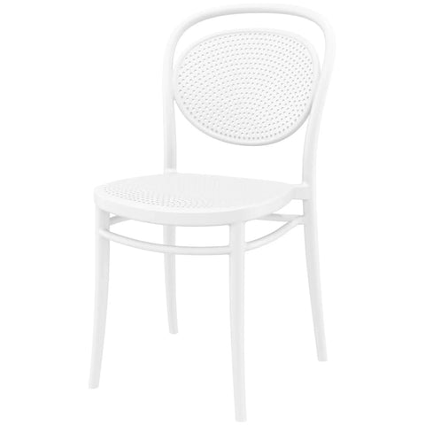 Marcel Chair By Siesta In White, Viewed From Angle In Front