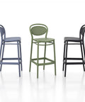 Marcel Counter Stool By Siesta In Anthracite Olive Green And Black