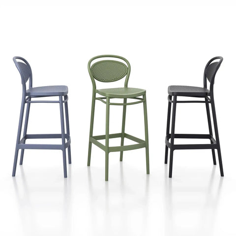 Marcel Counter Stool By Siesta In Anthracite Olive Green And Black