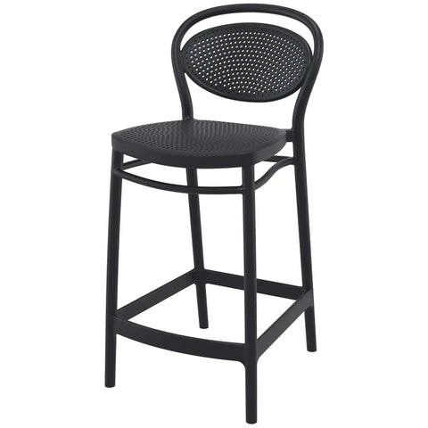 Marcel Counter Stool By Siesta In Black, Viewed From Angle In Front