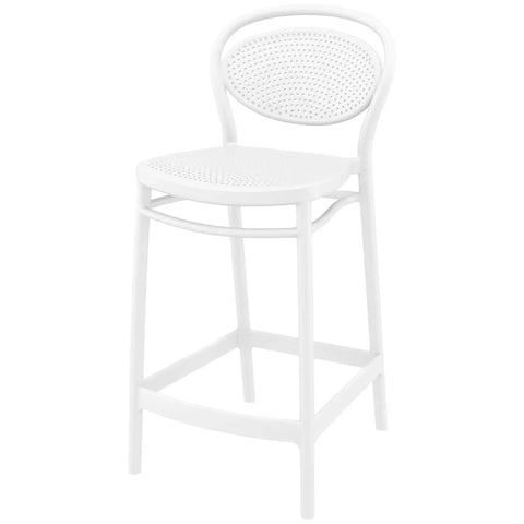 Marcel Counter Stool By Siesta In White, Viewed From Angle In Front