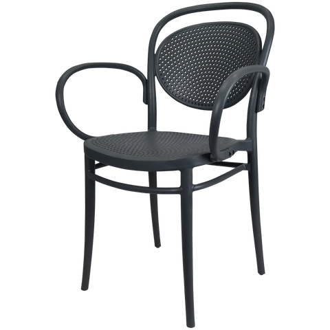 Marcel XL Armchair By Siesta In Anthracite With No Seat Pad, Viewed From Front