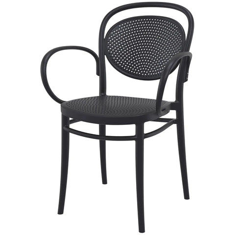 Marcel XL Armchair By Siesta In Black, Viewed From Angle In Front