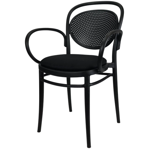 Marcel XL Armchair In Black With Black Seat Pad