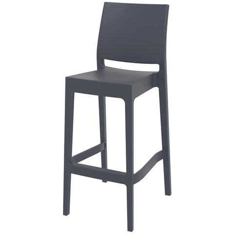 Maya Bar Stool By Siesta In Anthracite, Viewed From Angle In Front