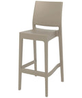 Maya Bar Stool By Siesta In Taupe, Viewed From Angle In Front