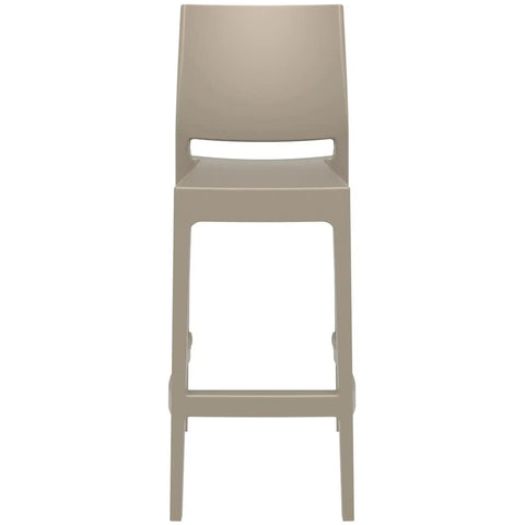 Maya Bar Stool By Siesta In Taupe, Viewed From Front