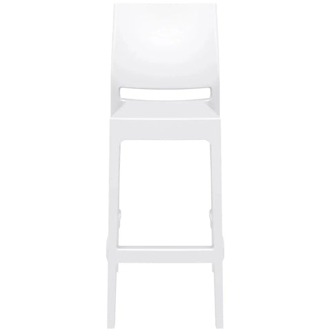 Maya Bar Stool By Siesta In White, Viewed From Front