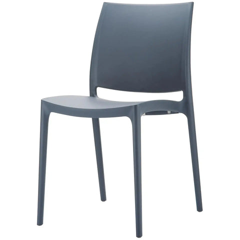 Maya Chair By Siesta In Anthracite, Viewed From Angle In Front