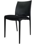 Maya Chair By Siesta In Black With Black Seat Pad, Viewed From Angle