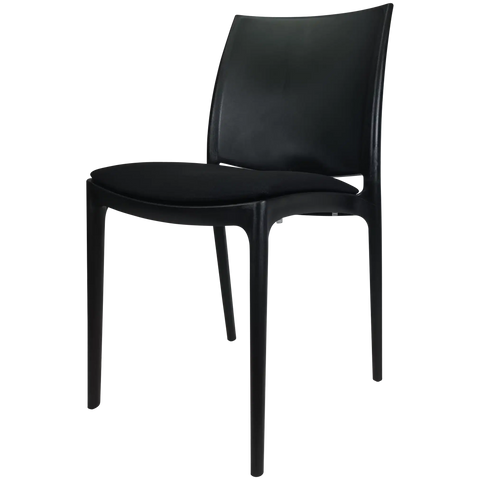 Maya Chair By Siesta In Black With Black Seat Pad, Viewed From Angle