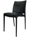 Maya Chair By Siesta In Black With Black Vinyl Seat Pad, Viewed From Angle