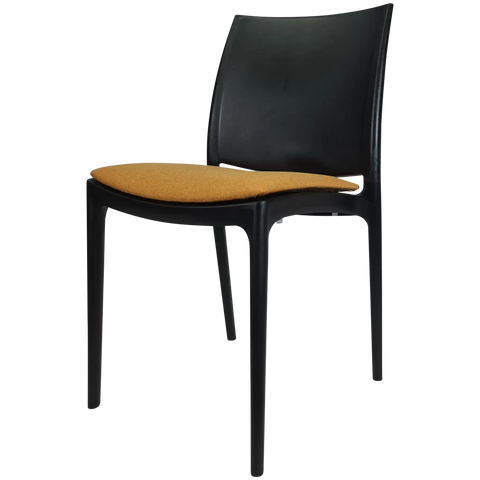 Maya Chair By Siesta In Black With Orange Seat Pad, Viewed From Angle