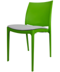 Maya Chair By Siesta In Green With Light Grey Seat Pad, Viewed From Angle
