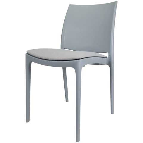 Maya Chair By Siesta In Grey With Light Grey Seat Pad, Viewed From Angle