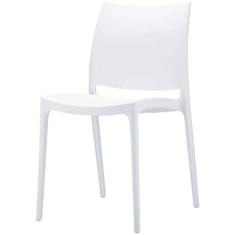Maya Chair By Siesta In White, Viewed From Angle In Front