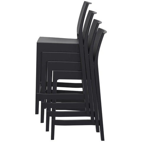 Maya Counter Stool By Siesta In Black Stacked