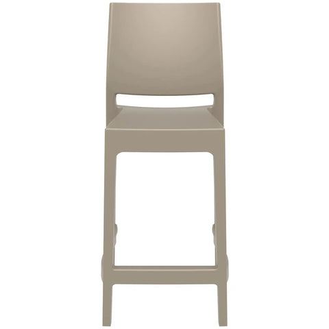 Maya Counter Stool By Siesta In Taupe, Viewed From Front